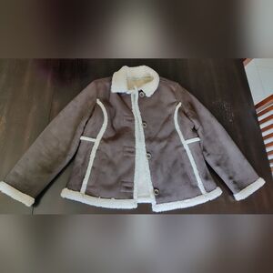 L.L. Bean Brown Puffer Jacket with Cream Accents - Size 0 JNR7